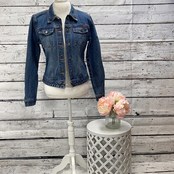 Guess Jackets & Blazers - Vintage Guess Women’s Trucker Jean Jacket L EUC